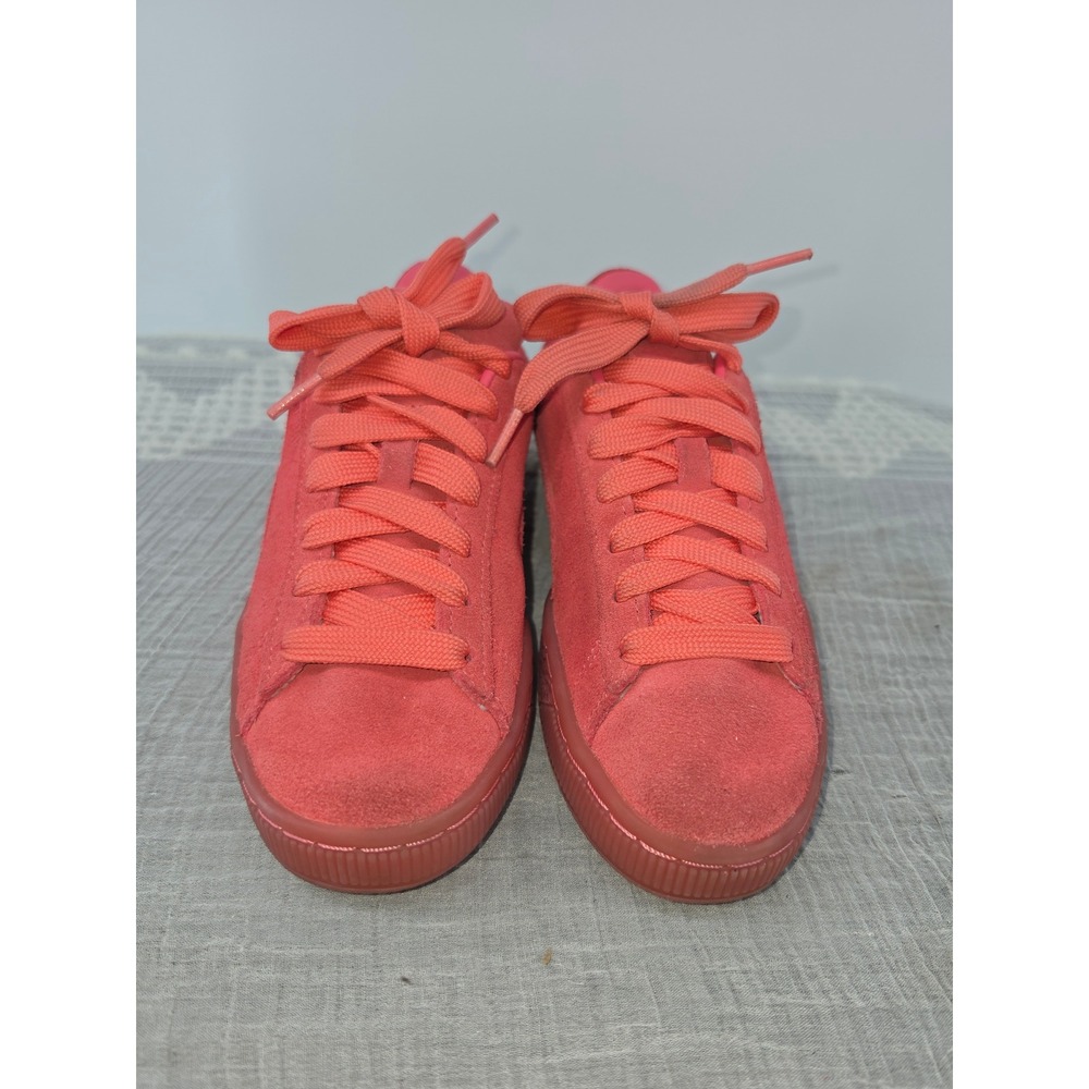 Puma Suede Mono Iced High Risk Red Sneakers 381471-02 Womens 5C